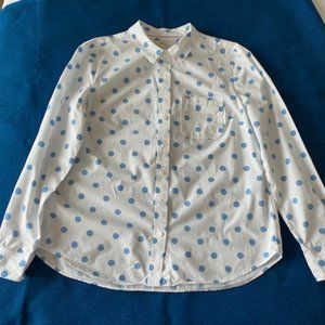Boden classic shirt women's US10 UK14 white with blue polka dot